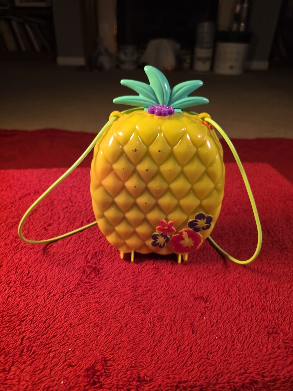 Polly Pocket Tropicool Pineapple Purse Safari Playset w/ Doll Animals Incomplete